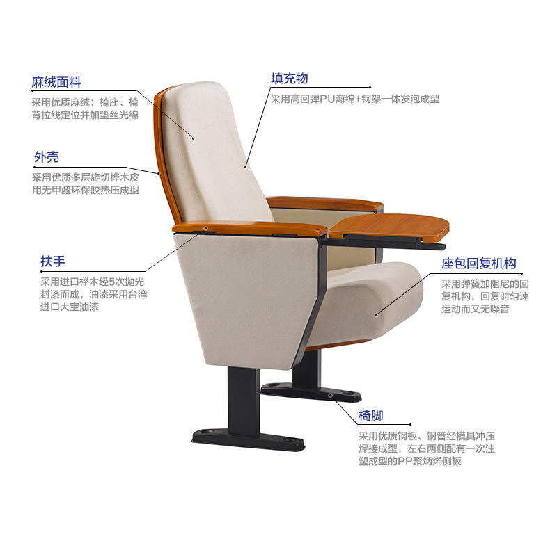 礼堂椅、礼堂排椅、阶梯式排椅