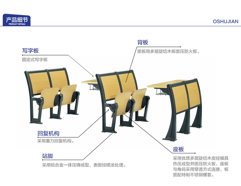 培训椅、课桌椅、会议室排椅